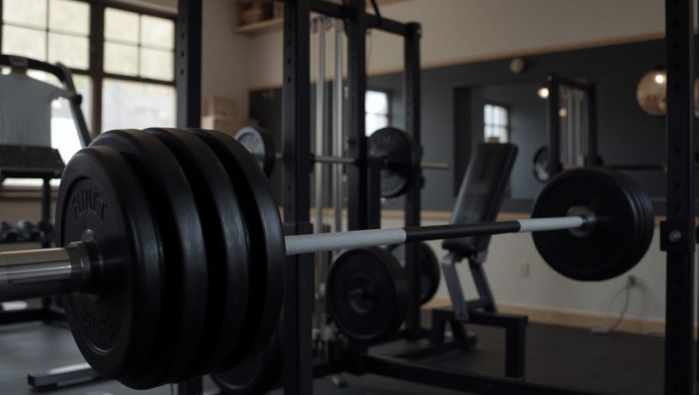 weights and barbell for split routine