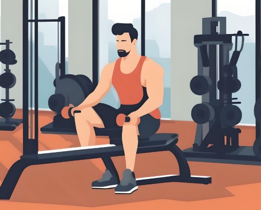 benching with weight bar