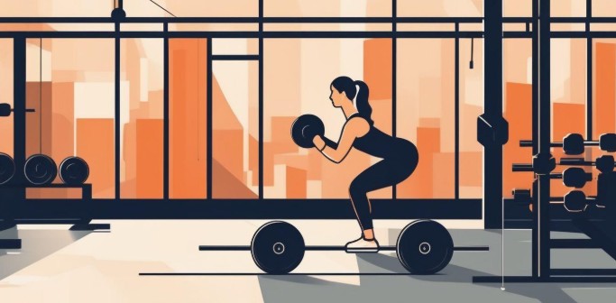 woman weight lifting in gym