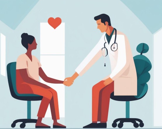 doc helping patient with heart issue