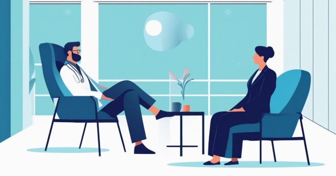 psychotherapist with patient