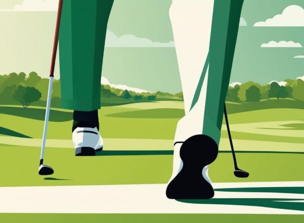 walking on golf course