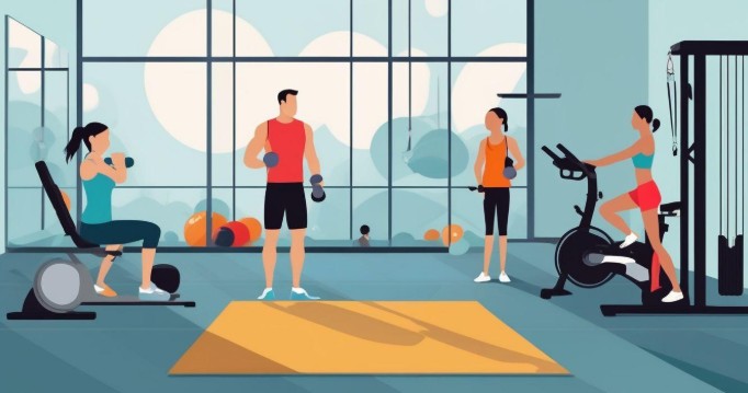 family working out together