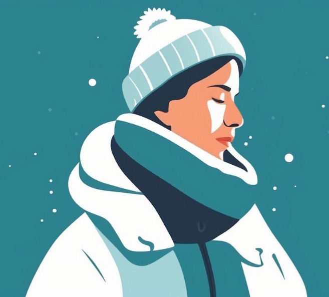 neck aching in winter outside